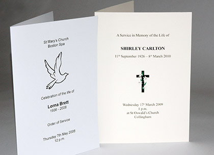 order of service writing